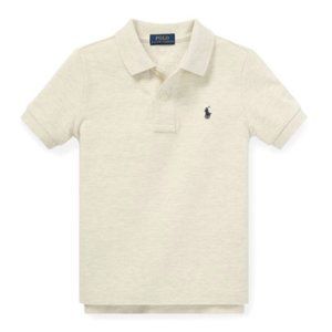 Ralph Lauren Boys Beige Cotton Mesh Polo Shirt